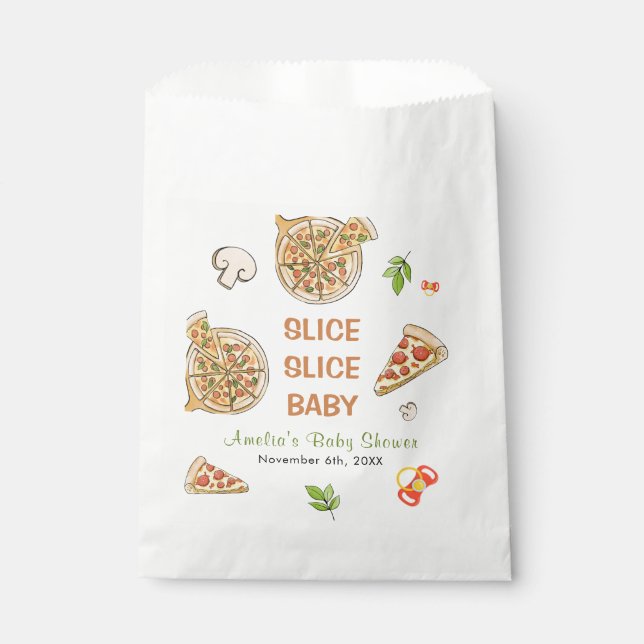 Sachets En Papier Baby shower de pizza pour bébés Slice Slice (Devant)