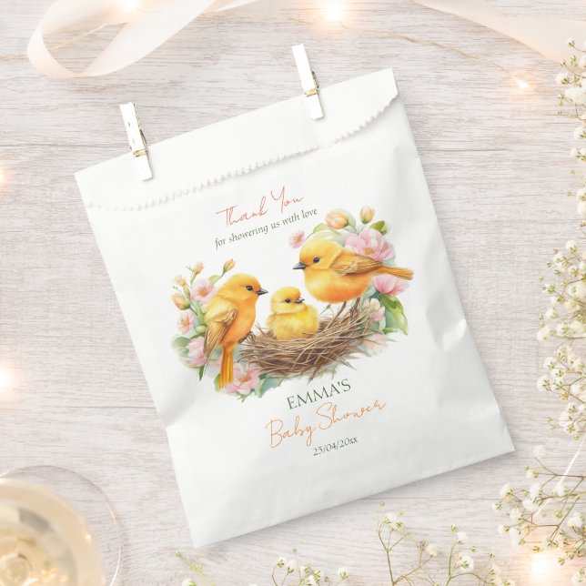 Sachets En Papier Baby shower de printemps de l'éclosion de petits o (Coupé)