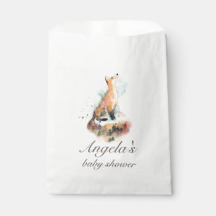 Sachets En Papier baby shower de renard mystique aquarelle