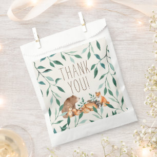 Sachets En Papier Baby shower des amis des animaux de la forêt