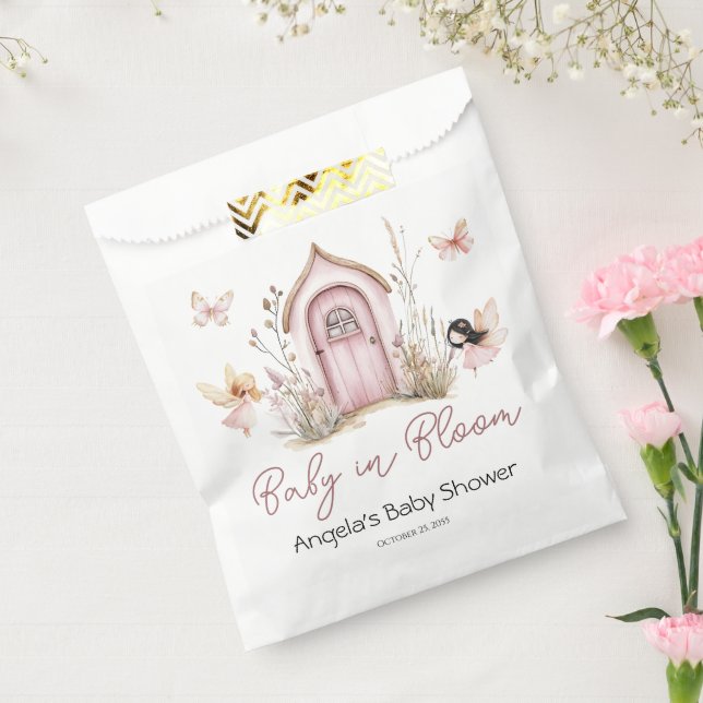 Sachets En Papier Baby shower des fées de bois rose (Scellé)