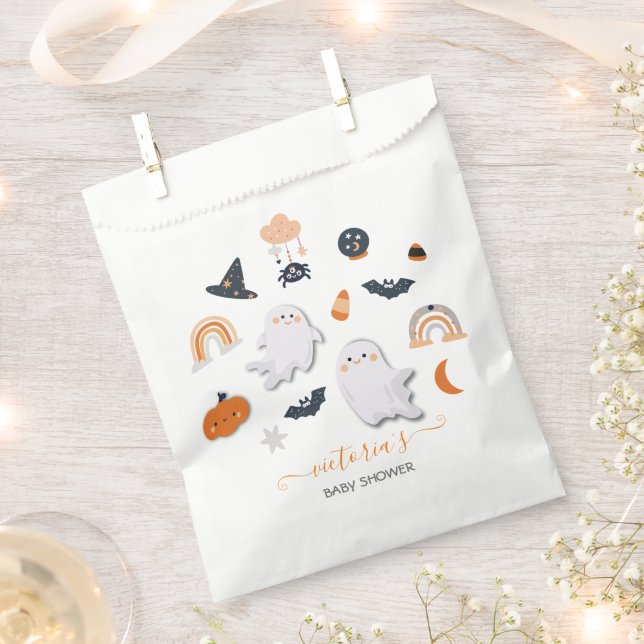 Sachets En Papier Baby shower d'Halloween de Little Boo (Coupé)