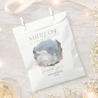 Sachets En Papier Baby shower d'hiver moelleux Bunny