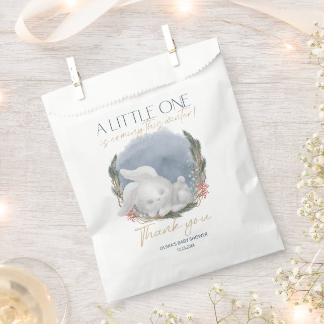 Sachets En Papier Baby shower d'hiver moelleux Bunny (Coupé)