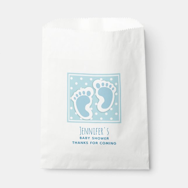 Sachets En Papier Baby shower d'illustration mignonne Blue Baby Boy' (Devant)