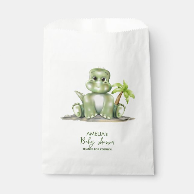 Sachets En Papier Baby shower Dinosaur (Devant)