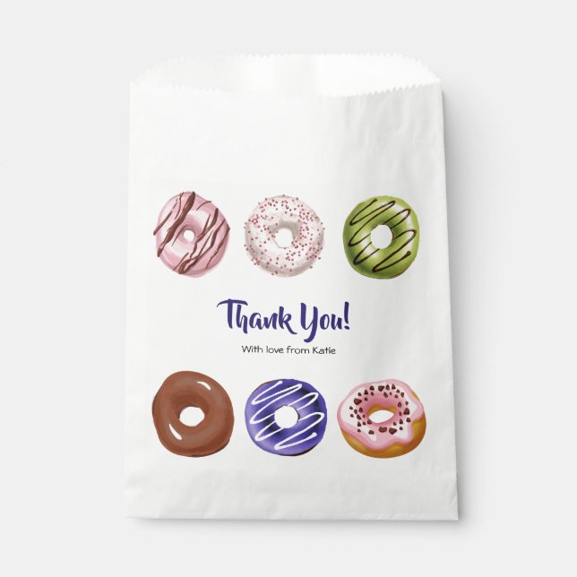 Sachets En Papier Baby shower Donuts et Diapers (Devant)