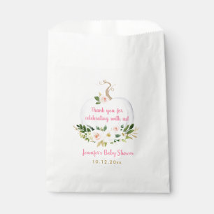 Sachets En Papier Baby shower d'or rose Citrouille