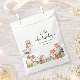 Sachets En Papier Baby shower Douce Animaux de la forêt