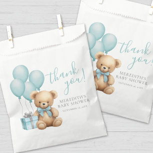 Sachets En Papier Baby shower d'ours en peluche bleu
