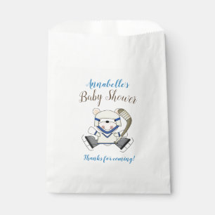 Sachets En Papier Baby shower d'ours polaire de sport de hockey