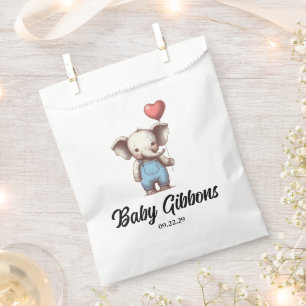 Sachets En Papier Baby shower éléphant