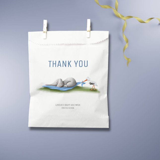 Sachets En Papier Baby shower Eléphant de Merci mou (Créateur téléchargé)