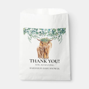 Sachets En Papier Baby shower Eucalyptus Merci de veau de vache High