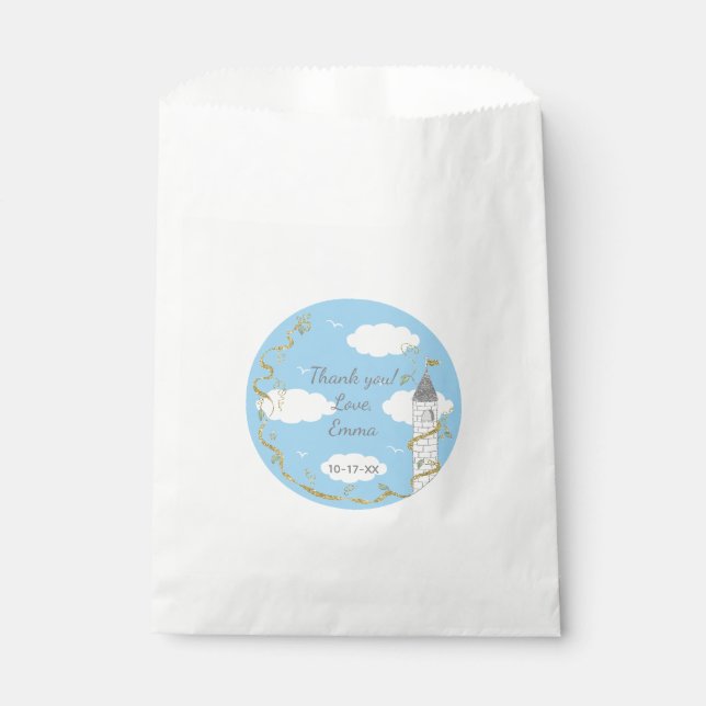 Sachets En Papier Baby shower Favoriser Sac "Glittery Castle" (Devant)