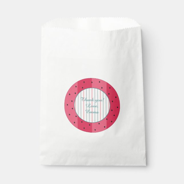 Sachets En Papier Baby shower Favoriser Sac "Parapluie de pastèque" (Devant)