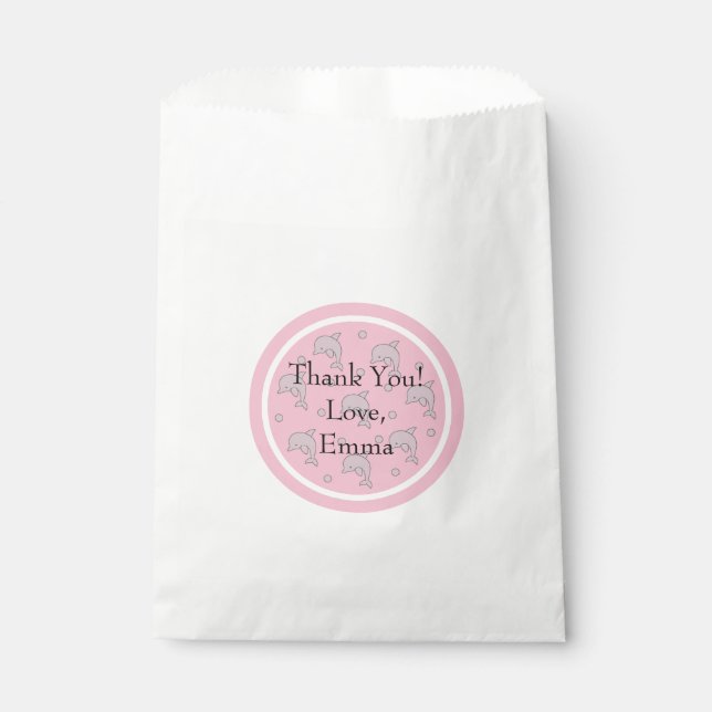 Sachets En Papier Baby shower Favoriser Sac, Rose, Dauphin dans une  (Devant)