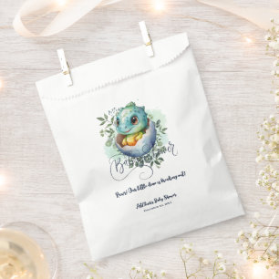 Sachets En Papier Baby shower Feuille Dinosaur Oeuf Cute Aquarelle