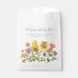 Sachets En Papier Baby Shower Fleur Florale Aquarelle de Printemps 
