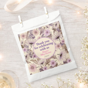 Sachets En Papier Baby shower Fleur sauvage vintage