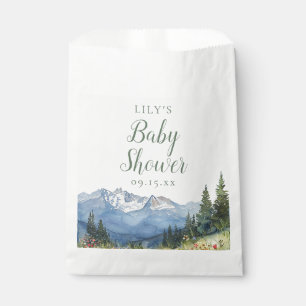 Sachets En Papier Baby shower Fleur sauvage Watercolor Mountain