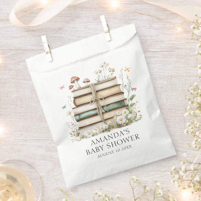 Sachets En Papier Baby shower floral aquarelle (Coupé)