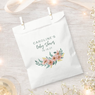 Sachets En Papier Baby Shower Floral Minimaliste aux Teintes Roses