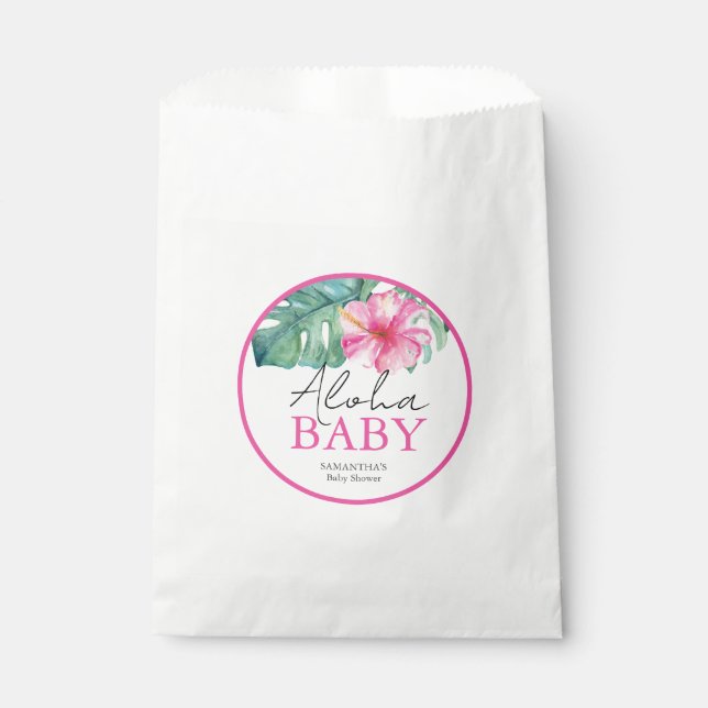 Sachets En Papier Baby shower hawaïen Customisé (Devant)
