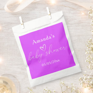Sachets En Papier Baby Shower Minimaliste Simple Violet