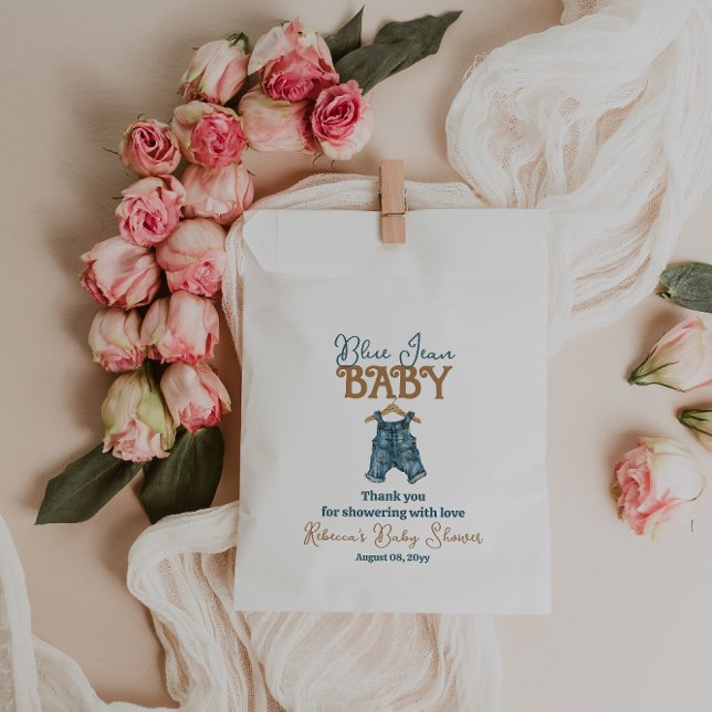 Sachets En Papier Baby shower moderne Denim Boy Blue Jean (Créateur téléchargé)
