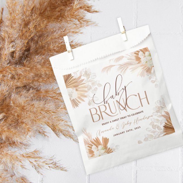 Sachets En Papier Baby shower Neutral Pampas Baby Brunch (Créateur téléchargé)
