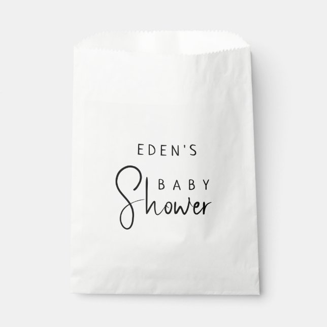 Sachets En Papier Baby shower Neutre Moderne Simple (Devant)