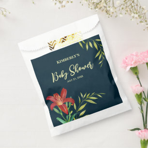Sachets En Papier Baby shower Orange Lily Illustration Marine