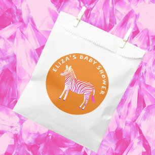 Sachets En Papier Baby shower personnalisé Zèbres colorés mignons