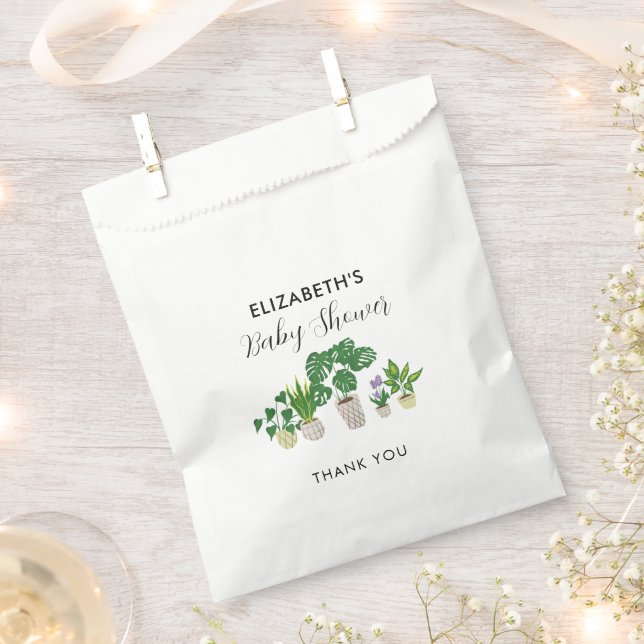 Sachets En Papier Baby shower Plante Pot Fleur Botanique Personnalis (Coupé)