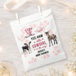 Sachets En Papier Baby shower rodéo rose petite fille