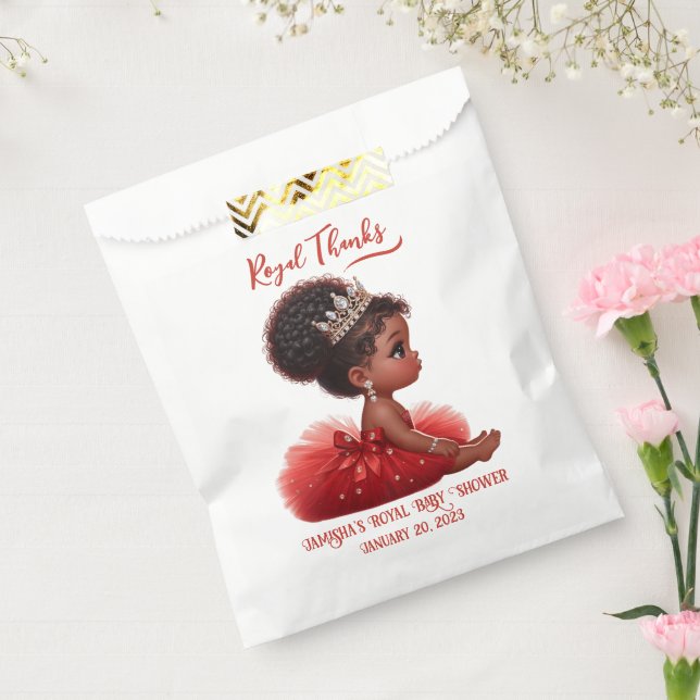Sachets En Papier Baby shower Royal d'Afrique Élégante Rouge (Scellé)