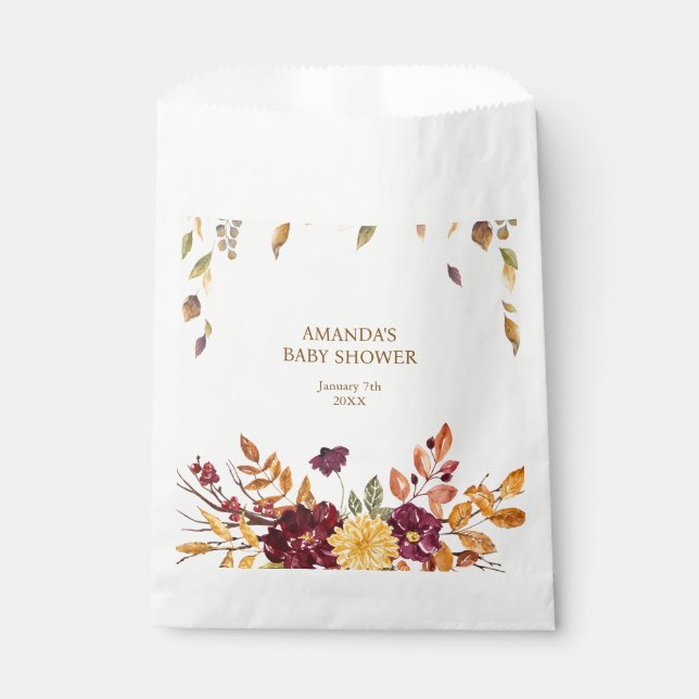 Sachets En Papier Baby shower rustique boho Automne (Devant)