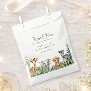 Sachets En Papier Baby shower Safari Wild One Jungle
