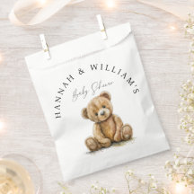 Baby shower simple Aquarelle Teddy Bear