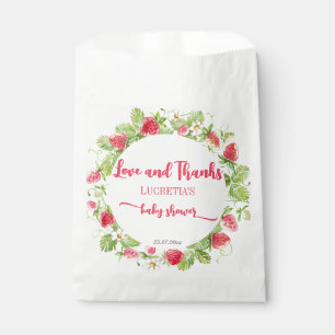 Sachets En Papier Baby shower sucré aux fraises merci