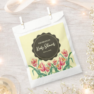 Sachets En Papier Baby shower Tulipes de perroquets jaunes Fleur Flo