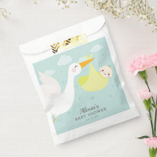 Sachets En Papier Baby shower Unisex Stork and Yellow Bundle