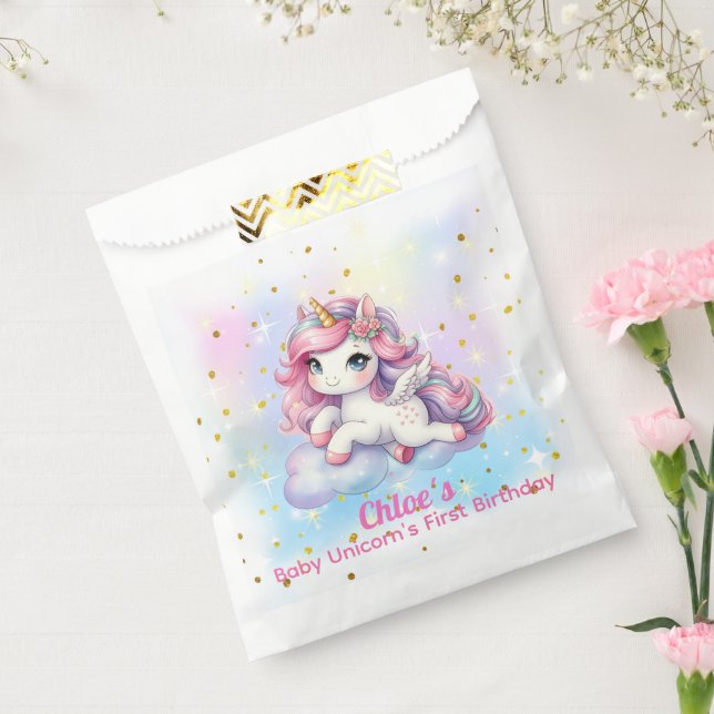 Sachets En Papier Baby Unicorn Favor Bags (Scellé)