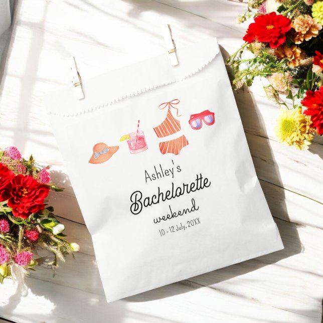 Sachets En Papier Bachelorette Beach Week-end Bikini Pool Party (Créateur téléchargé)