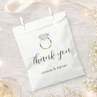 Sachets En Papier Bague de remerciement personnalisée en diamant bla