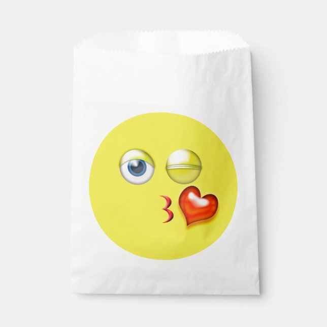 Sachets En Papier Baiser Baiser Amour Coeur Emoji (Devant)