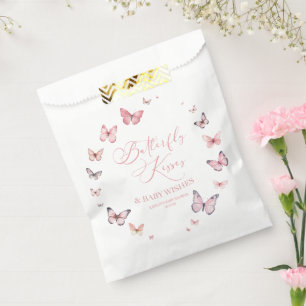 Sachets En Papier Baisers à papillon et voeux de bébé Baby shower ro