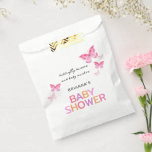 Sachets En Papier Baisers papillon Baby shower rose