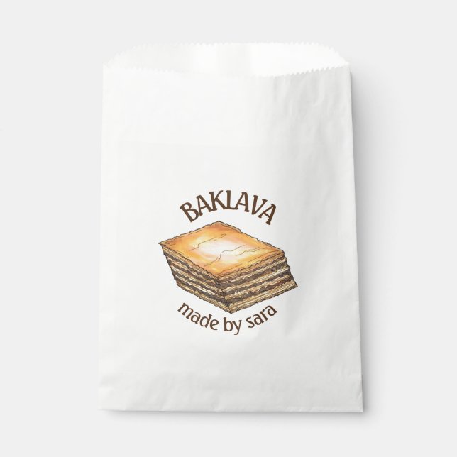 Sachets En Papier Baklava Dessert Pâtisserie Grecque Boulangerie Fab (Devant)